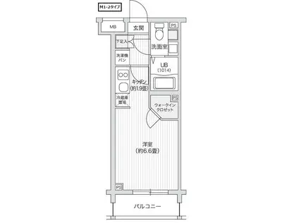 レジディア笹塚II(ワンルーム/1階)の間取り写真