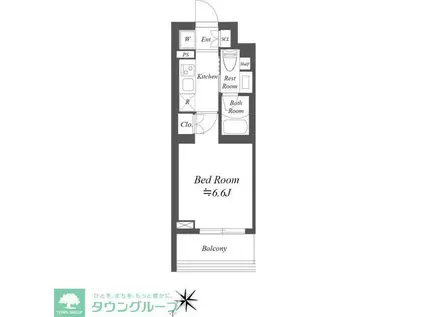 ストーリア市川行徳(1K/4階)の間取り写真