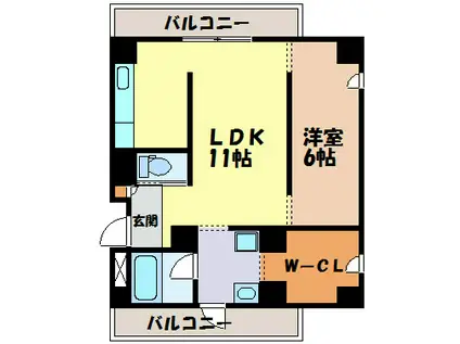 NOVEL(1LDK/5階)の間取り写真