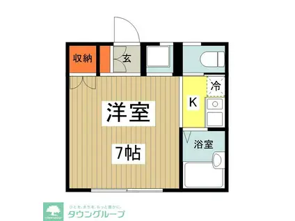 コーポ槐II(1K/2階)の間取り写真