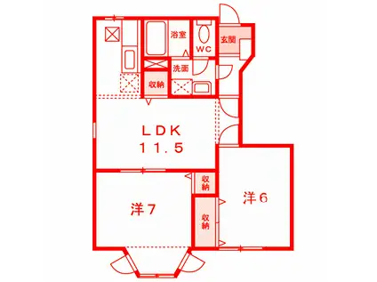アデッソ湘南(2LDK/1階)の間取り写真