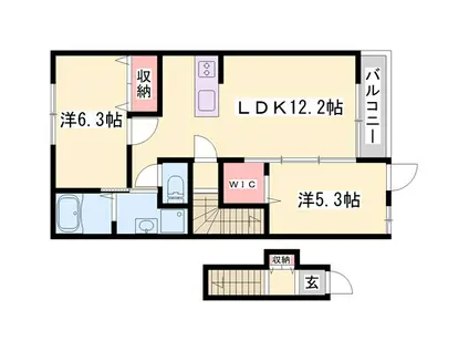 アクロポリスVII(2LDK/2階)の間取り写真