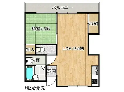 ノーブルコート(1LDK/2階)の間取り写真