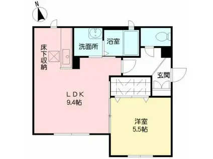 ベルセゾン(1LDK/1階)の間取り写真