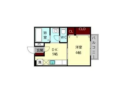 フォレスト光陽B(1DK/2階)の間取り写真