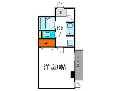 アール河原町(1K/6階)の間取り写真