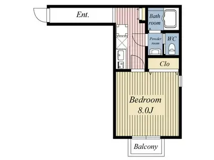 ミレニア草加住吉(1K/1階)の間取り写真
