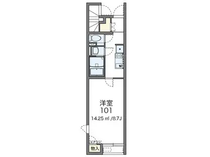 レオネクスト和泉アベニールII(1K/1階)の間取り写真