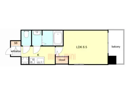 レジュールアッシュ塚本II(1K/10階)の間取り写真