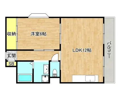 サンヴァリ長吉(1LDK/5階)の間取り写真