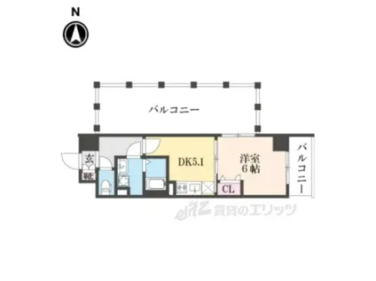 THEORYKYOTOHABITERD(1DK/5階)の間取り写真