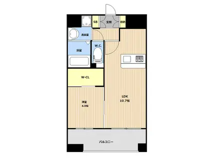 LIBTH大橋(1LDK/8階)の間取り写真