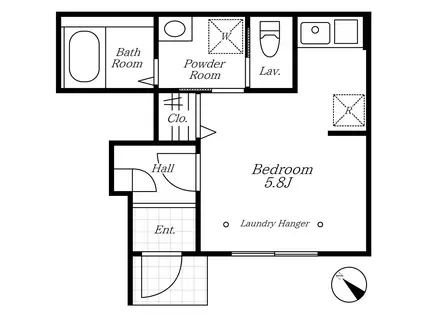 辻堂AP(1K/1階)の間取り写真