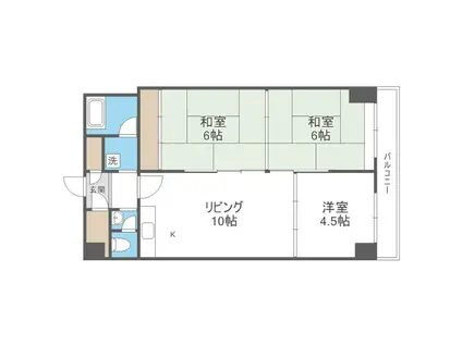 第2タヂカビル(3LDK/12階)の間取り写真