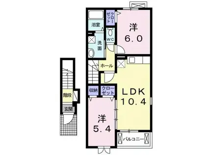 HKビル(1LDK/5階)の間取り写真