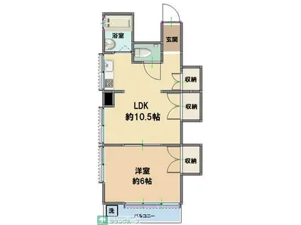 三鷹金子ハイツ(1LDK/3階)の間取り写真