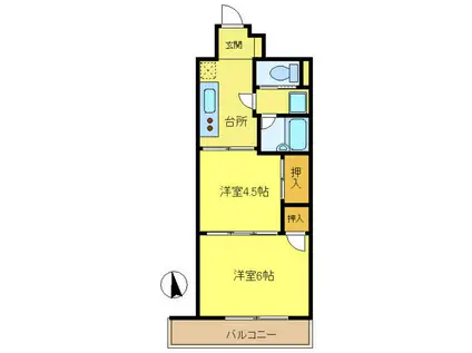 サンフラッツ高橋(2K/3階)の間取り写真
