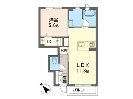 シャーメゾン レフィアント(1LDK/1階)の間取り写真