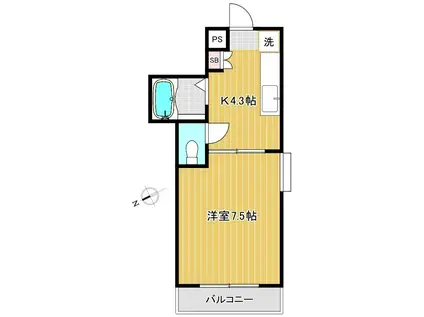 PINY HILL(1K/1階)の間取り写真