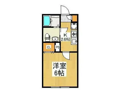 イーストピア秋津(1K/3階)の間取り写真