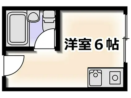 ビーバーハイツ桃ヶ池(ワンルーム/3階)の間取り写真