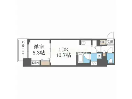 アーバネックス南新町(1LDK/8階)の間取り写真