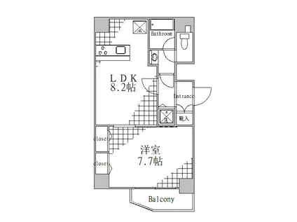 260109 MAXIV浅草ミライズ(1LDK/6階)の間取り写真