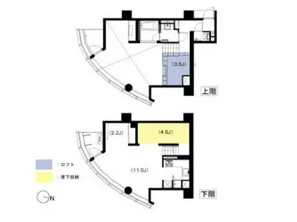 FLAMP(1SLDK/11階)の間取り写真