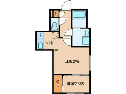 QUADOR今池イースト(1LDK/4階)の間取り写真