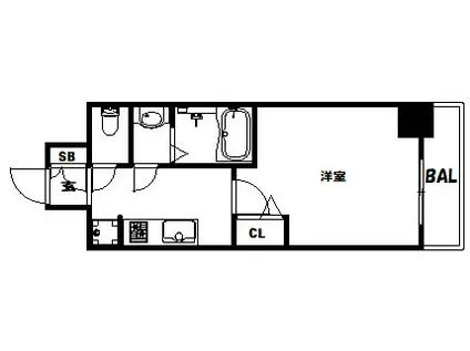 クオーレ神戸山手(1K/7階)の間取り写真