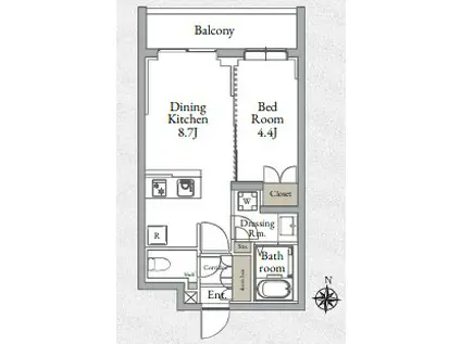 LIVE CASA千鳥町(1DK/3階)の間取り写真