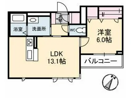 シャーメゾン新山口(1LDK/3階)の間取り写真