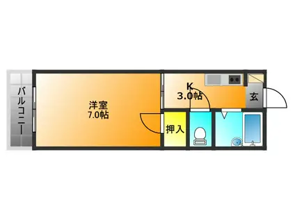 青柳ビル(1K/2階)の間取り写真