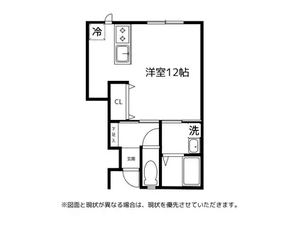 アクア五福6区(ワンルーム/1階)の間取り写真