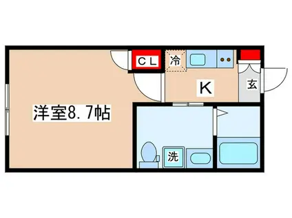 アノンテラス枡形(1K/2階)の間取り写真