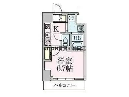 ブランシュワ(1K/3階)の間取り写真