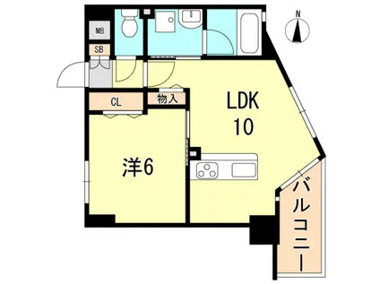 プリオーレ神戸大開通(1LDK/2階)の間取り写真