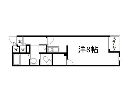 ジュネス御所北(1K/1階)の間取り写真