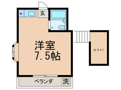 コーポ玉置(ワンルーム/2階)の間取り写真