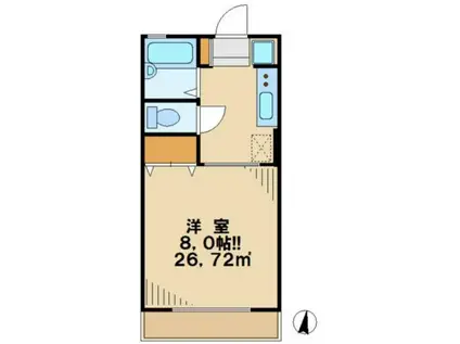 コスモスA(1K/2階)の間取り写真
