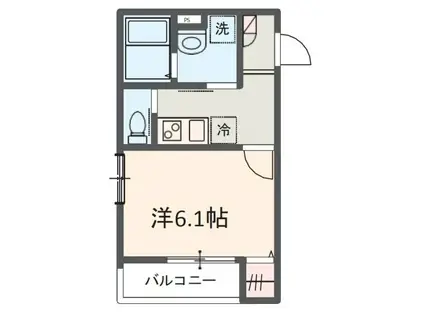 MELDIA西浦和II(1K/3階)の間取り写真