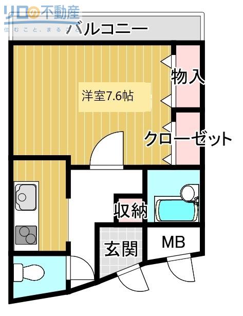 三和建設中山寺ビル(1K/3階)の間取り写真