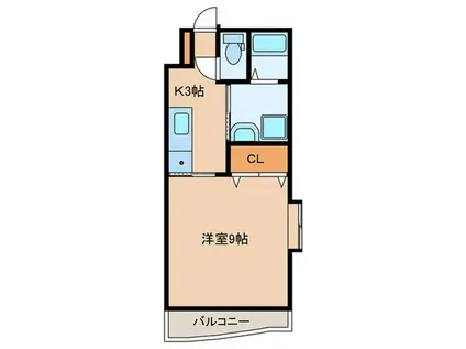 GINYA BLD(1K/3階)の間取り写真
