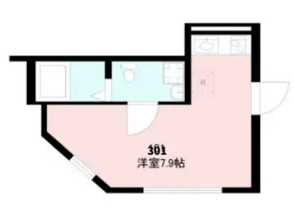 セレヴィエ・オキノ(ワンルーム/3階)の間取り写真