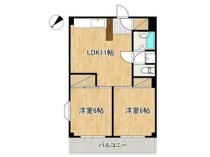 エコービル(2DK/3階)の間取り写真