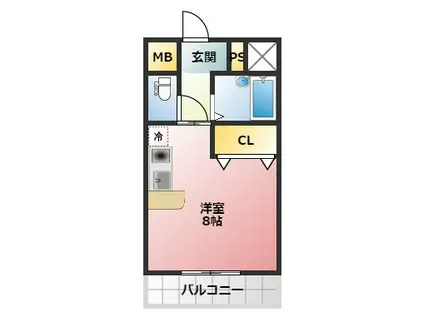 コスモコート寿町(1K/2階)の間取り写真