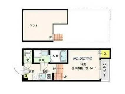 ハーモニーテラス井尻(1K/1階)の間取り写真