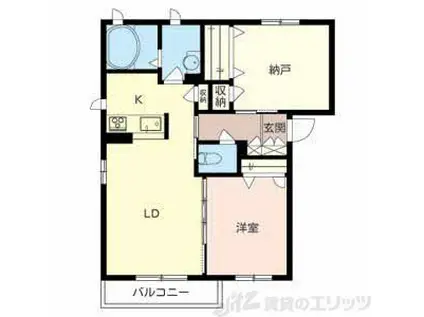 茨木市・シャーメゾン上穂積(1SLDK/2階)の間取り写真