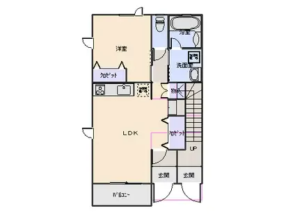 LA PINO(1LDK/1階)の間取り写真