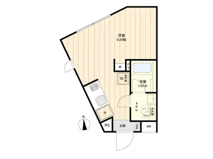 レクス武蔵小山(ワンルーム/2階)の間取り写真